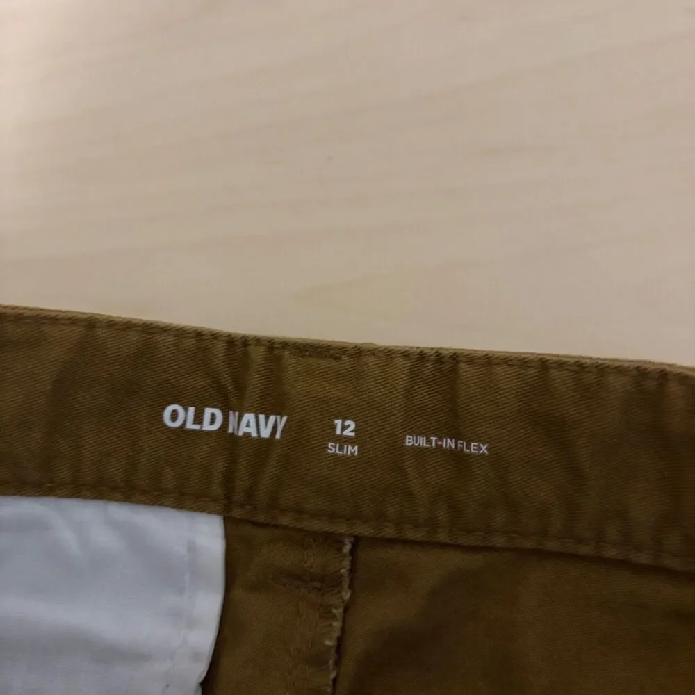 Old Navy Shorts Boy's 12 Slim Brown Chino Casual Built in Flex 8